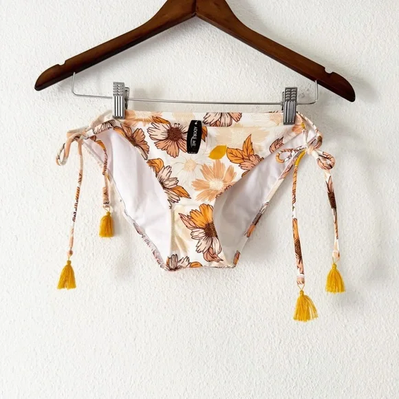 Adore Me NEW Laila Push Up Bikini Set Boho Beachy Floral Orange Vacation - Picture 3 of 16